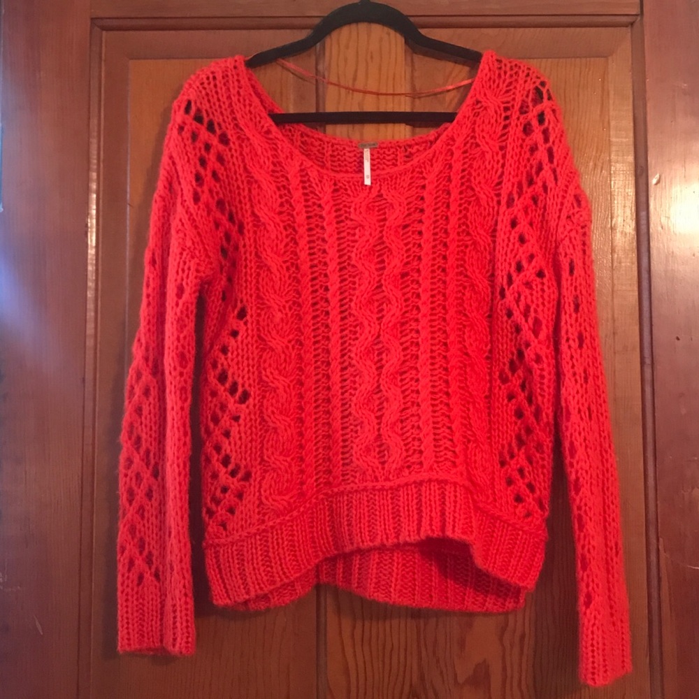Free People Melon Cable Knit Sweater Size Xs.